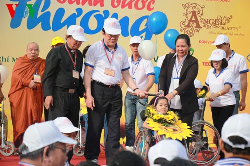 Truong Tan Sang participe à une marche en faveur des personnes handicapées - ảnh 2